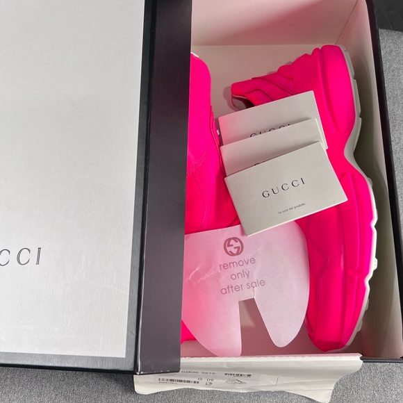 🦩GUCCI RHYTON SNEAKER ‘PINK FLUO’🦩 - Picture 11 of 13
